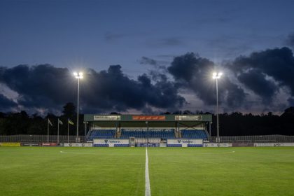 Challenger 1 LED floodlights fitted by Abacus Lighting for Haverfordwest County AFC