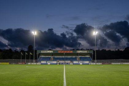 Challenger 1 LED floodlights fitted by Abacus Lighting for Haverfordwest County AFC