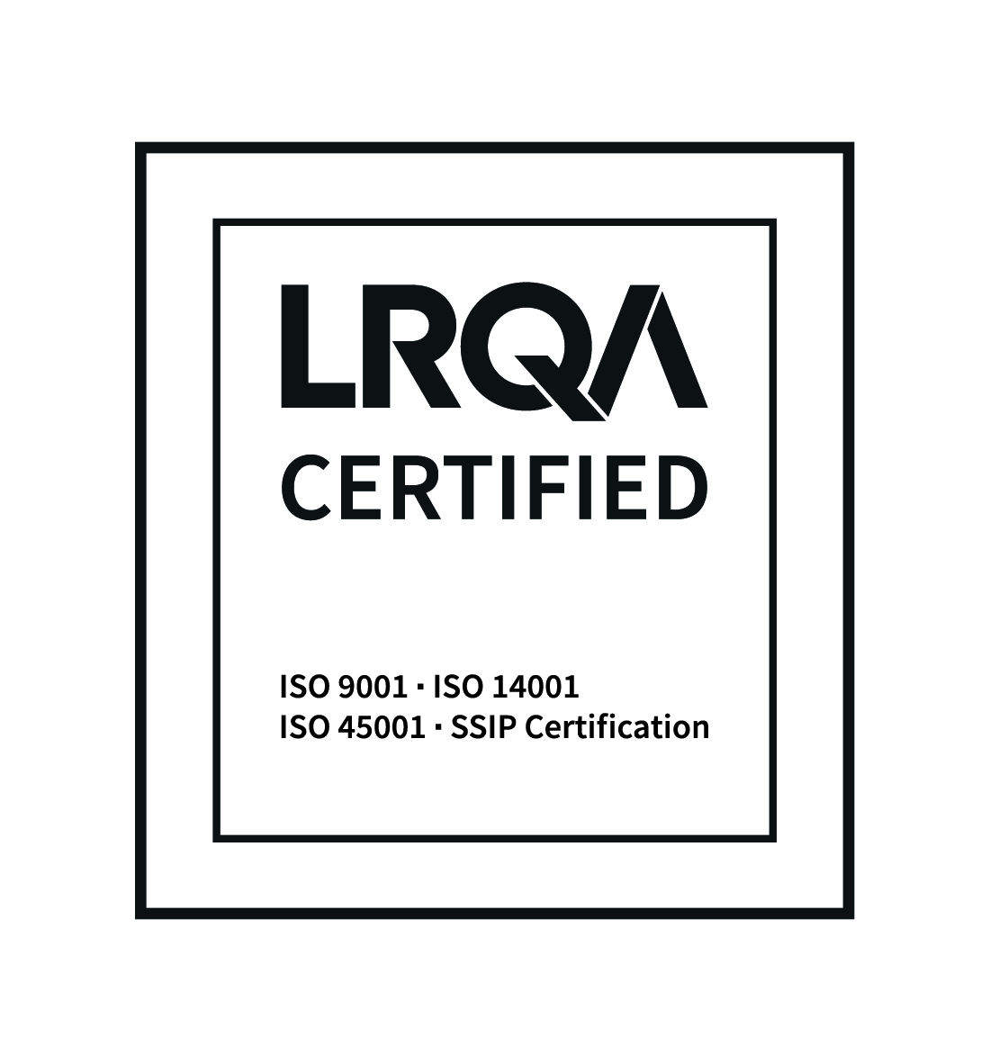 BS EN ISO 9001 - 2015 & NHSS 6 Certificate