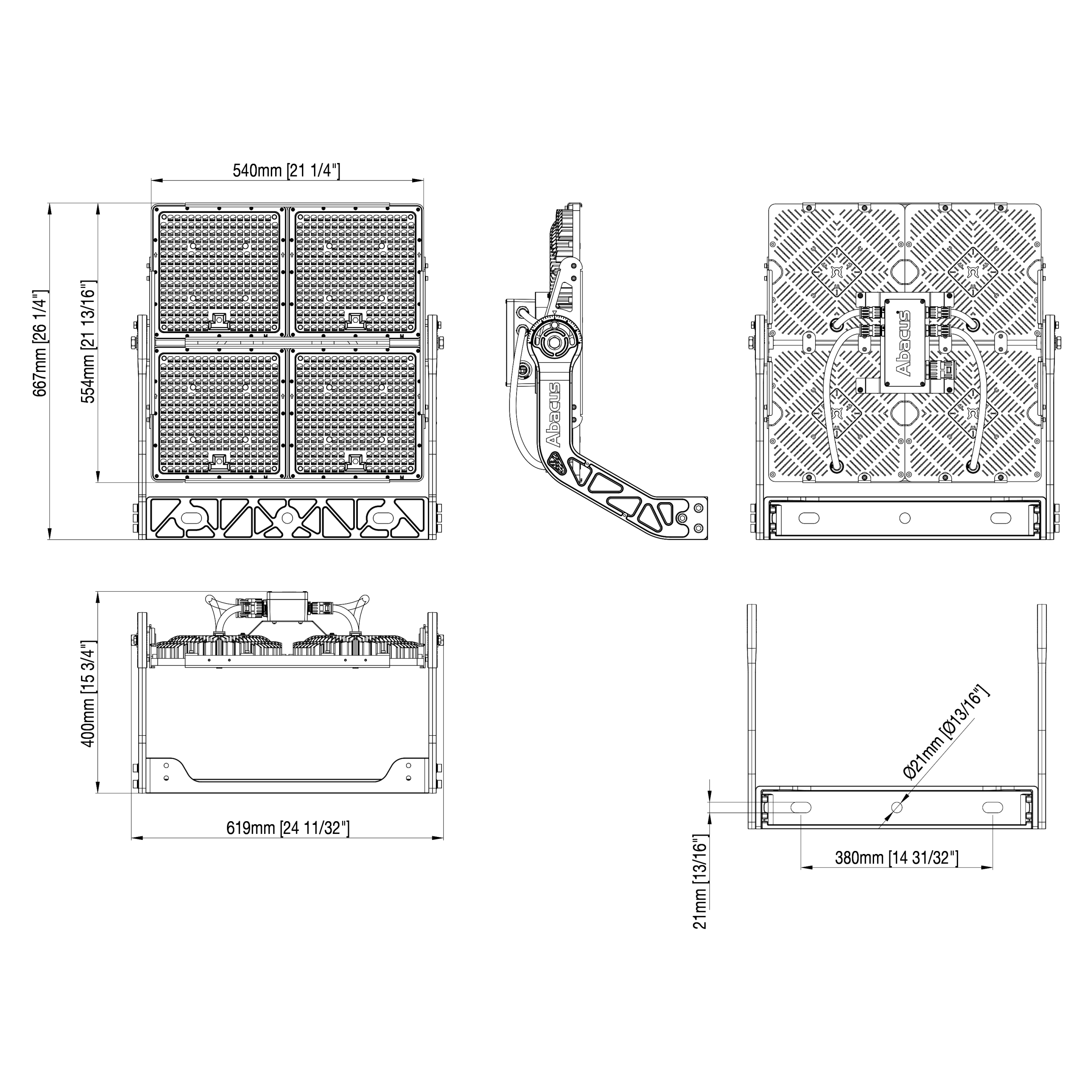 Challenger 1 LED - 4 module dimensions